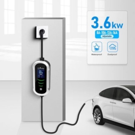 мобилна зарядна станция шуко към тип 2 3.6 kw 16 a - пример за работа