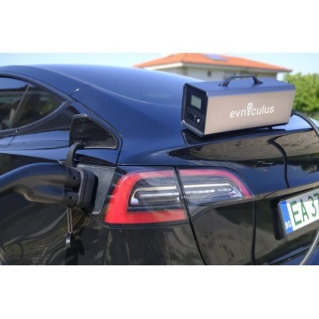преносимо разрядно устройство (v2l) tesla 7 kw ccs2 + cee 32a син - в действие